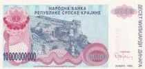 Croatie 10 000 000 000 Dinara - Armoiries - Forteresse de Knin  - 1993 - Série A