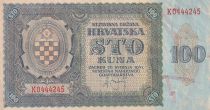 Croatie 100 Kuna - Bleu-gris - Armoiries - 1941 - Série K - TTB+ - P.2