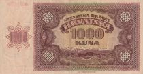 Croatie 1000 Kuna - jeune fille - montagnes - 1941 - Série A - TTB - P.4