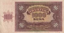 Croatie 1000 Kuna - jeune fille - montagnes - 1941 - Série K - TTB - P.4