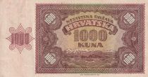 Croatie 1000 Kuna - jeune fille - montagnes - 1941 - Série L - TTB - P.4
