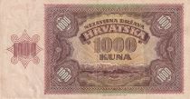 Croatie 1000 Kuna - jeune fille - montagnes - 1941 - Série Q - TTB - P.4