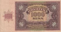 Croatie 1000 Kuna - jeune fille - montagnes - 1941 - Série R - TTB - P.4
