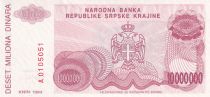 Croatie 10000000 Dinara - Armoiries - Aigle - 1994 - Série A - P.R.34