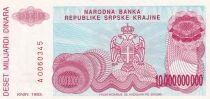 Croazia 10 000 000 000 Dinara - Coat of arms - fortress of knin - 1993 - A serie