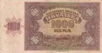 Croazia 1000 Kuna - young girl - mountains - 1941 - Serial W - VF - P.4