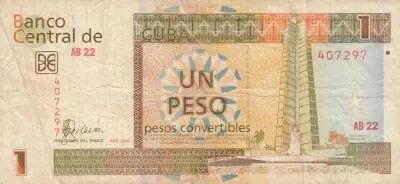 Cuba 1 Peso - Arms - 2006 - Serial AB22