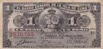 Cuba 1 Peso - Arms - Queen Maria Cristina - 1896 - P.74a
