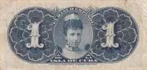 Cuba 1 Peso - Arms - Queen Maria Cristina - 1896 - P.74a