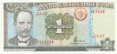 Cuba 1 Peso  J. Marti - Fidel Castro - 1995