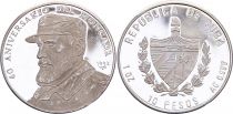 Cuba 10 Pesos - 40th anniversary of the attack on Moncada Barracs - 1993 - Silver