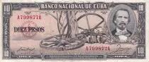 Cuba 10 Pesos - Carlos M. De Cespedes -  Cows - 1956 - VF+ - P.88b