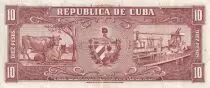 Cuba 10 Pesos - Carlos M. De Cespedes -  Cows - 1956 - VF+ - P.88b