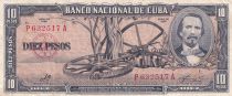 Cuba 10 Pesos - Carlos M. De Cespedes - 1960 - VF - 88c