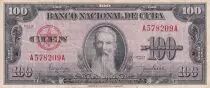 Cuba 100 Pesos - F. Aguilera -  Coat of arms - 1958 - VF - P.82a
