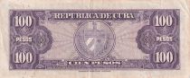 Cuba 100 Pesos - F. Aguilera -  Coat of arms - 1958 - VF - P.82b