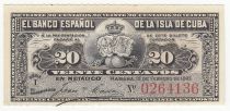 Cuba 20 Centavos 1897 - Récolte du sucre de canne