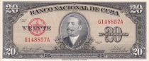 Cuba 20 Pesos - Antonio Maceo - 1960 - UNC - P.80b