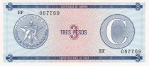 Cuba 3 Pesos - Armoiries - 1991 - Série EF - P.FX20