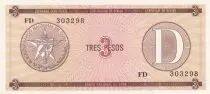 Cuba 3 Pesos - Arms - 1985 - Serial FD - P.FX2