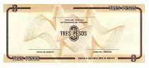 Cuba 3 Pesos - Arms - 1985 - Serial FD - P.FX33