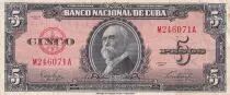 Cuba 5 Pesos - Maximo - Gomez - Coat of arms - 1949 - VF - P.78a