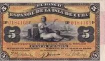 Cuba 5 Pesos - Woman, boats - 1896 - P.48b