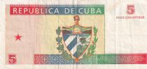 Cuba 5 Pesos Convertible - Monument - Coat of Arms - 1994 - VF+ - P.FX39