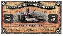 Cuba 5 Pesos Woman, boats