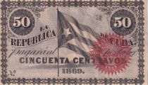 Cuba 50 Centavos - Drapeau - 1869 - P.54