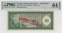 Curaçao 10 Gulden Femme assise, port - 1958 - Spécimen - PMG 64 EPQ