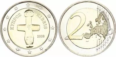 Cyprus 2 Euros Commemorative - Cruciform Antiquity - 2008