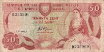 Cyprus 50 Cents - Young woman - Barrage - 1983 - P.49