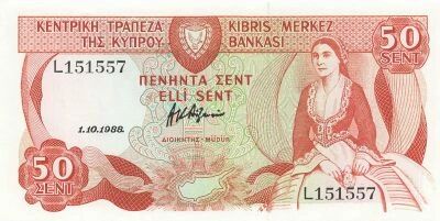 Cyprus 50 Sent - 01-10-1988 - P.52