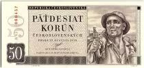 Czechoslovakia 50 Korun - Minor  - 1950
