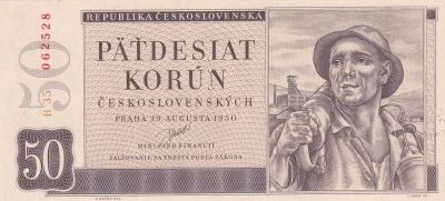 Czechoslovakia 50 Korun - Minor - 1950 - Series B - Cancelled (perforated)