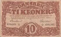 D�nemark 10 Kroner - 1941 - VG+ - Letter Q - P.31