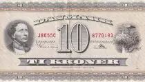 D�nemark 10 Kroner - Hans Christian Andersen - White storks - 1965 - Serial J8 - P.44y