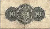 D&auml;nemark 10 Kroner 1947 - VF - Letter h - P.37