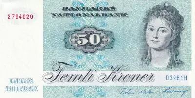 Danemark 50 Kroner - Mme Ryberg - Poisson  - 1972 - P.50