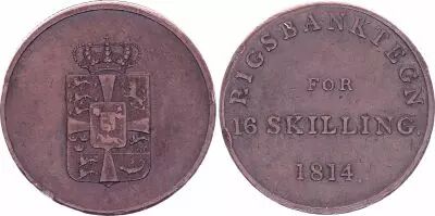 Danimarca 16 Skilling,  Fr�deric VI - 1814