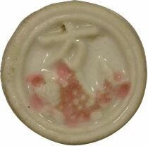 De Shui Gambling Token - Porcelain Fuang, Carp - 1800 / 1875