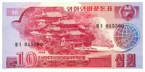 Democratic People´s Republic of Korea 10 Won Temple - 1988