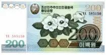 Democratic People&acute;s Republic of Korea 200 Won Flowers - 2005