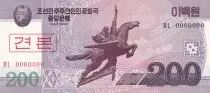 Democratic People´s Republic of Korea 200 Won Statue Chollima - 2008 (2009) - Specimen