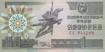 Demokratische Volksrepublic Korea 1 Won Statue Chollima - 1988