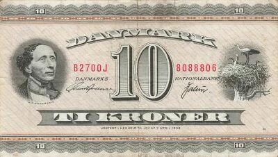 Denmark 10 Kroner - H.C. Andersen - 1968 - P.44