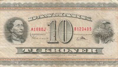 Denmark 10 Kroner - H.C. Andersen - 1968 - P.44