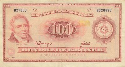 Denmark 100 Kroner - H.C. Orsted - 1970 - P.46
