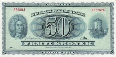 Denmark 50 Kroner - 1966 - P.45